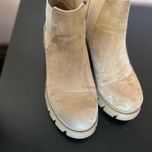 Beige Suede Ankle Boots